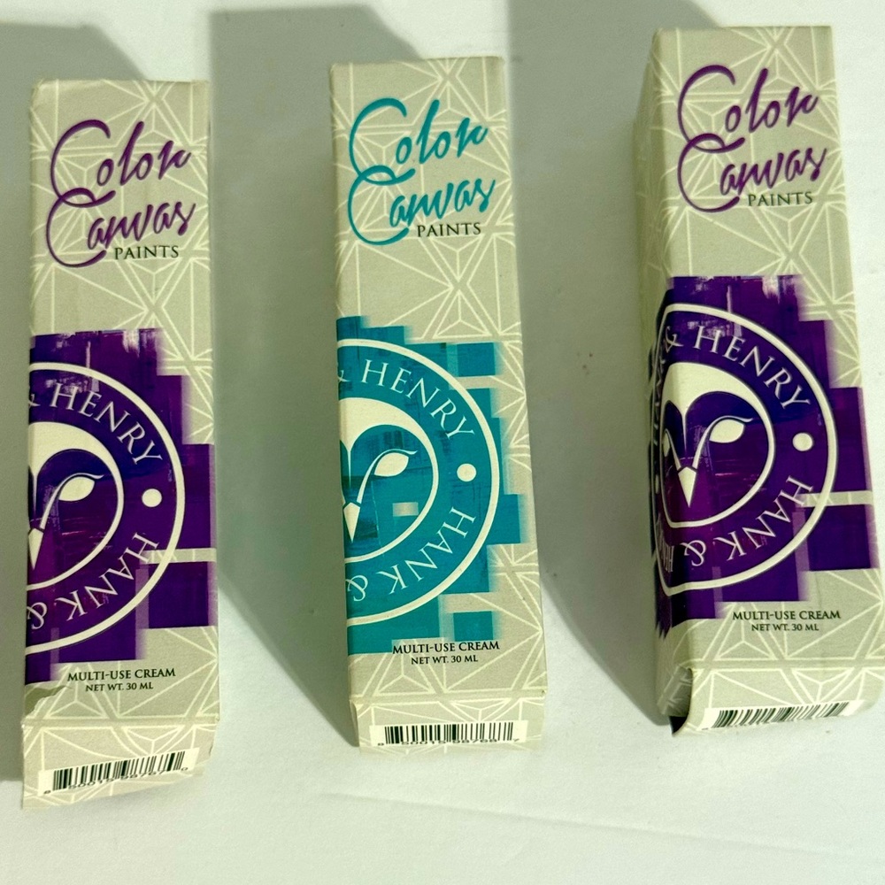 Hank & Henry Color Canvas Paints (1) Baby Teal & (2) Purple